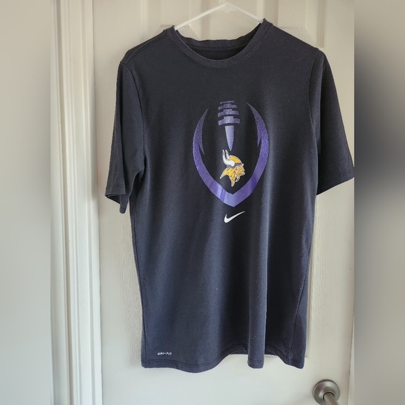 Minnesota Vikings Nike Dri-Fit Shirt Size XL Black Purple NFL Football Tee - Picture 1 of 5